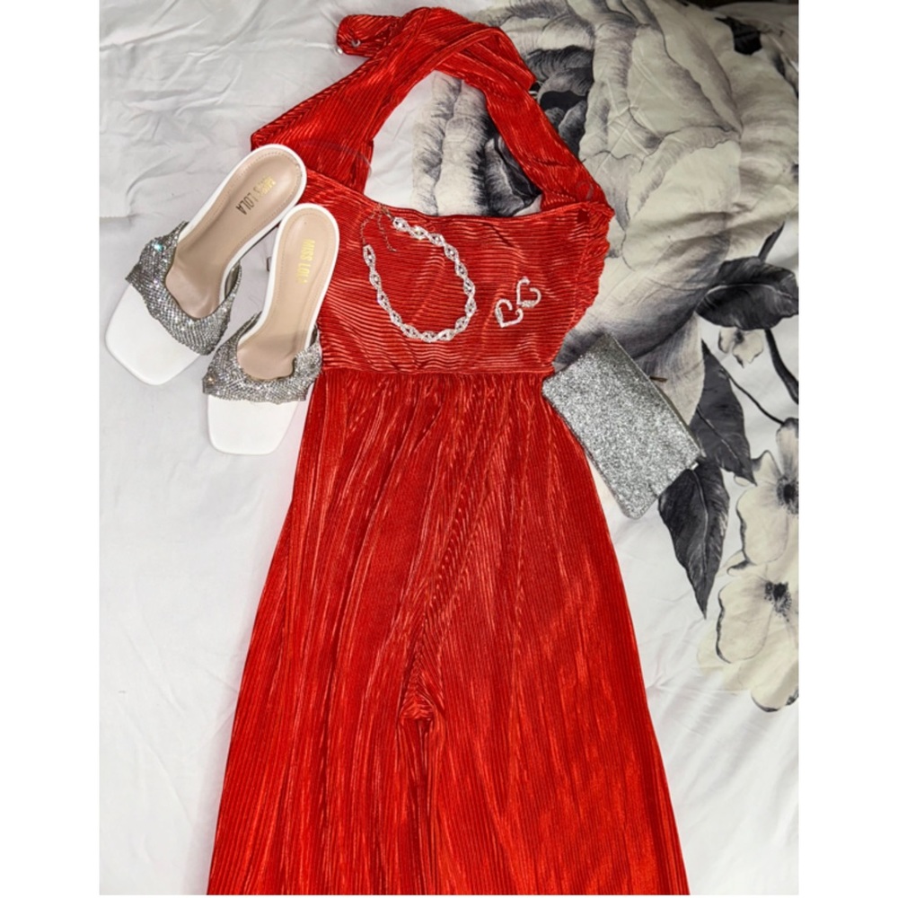 Orange Silk Jumpsuit